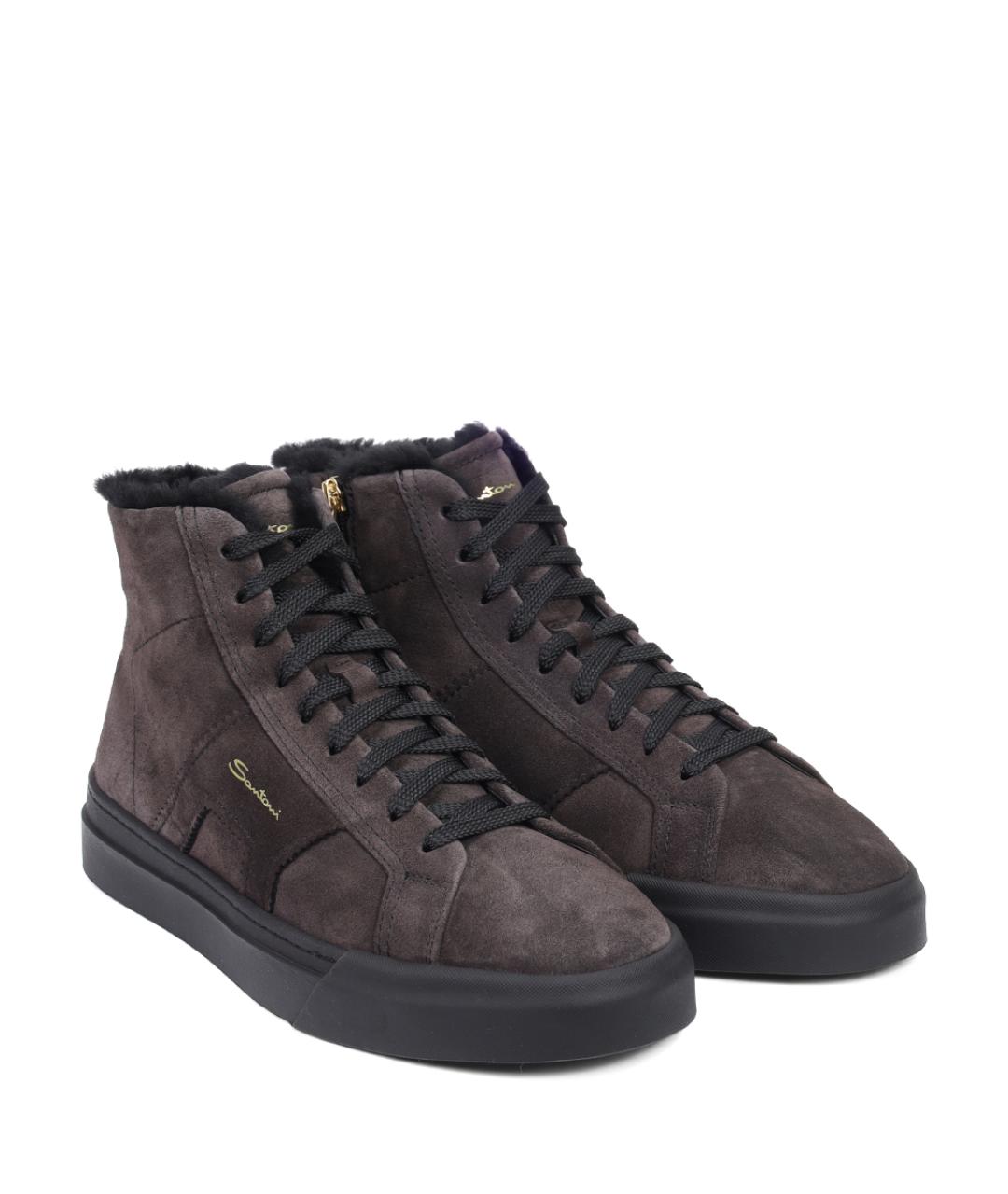 SANTONI Серые высокие кроссовки / кеды, фото 2