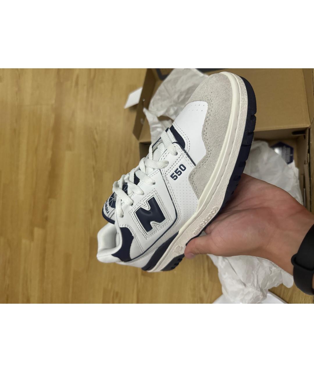 NEW BALANCE Белые кожаные низкие кроссовки / кеды, фото 8