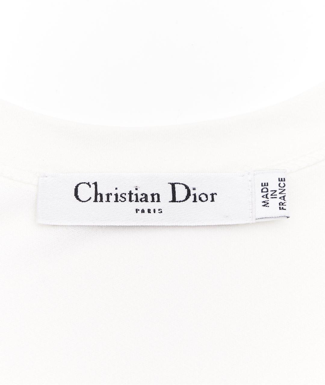 CHRISTIAN DIOR Белая вискозная майка, фото 5