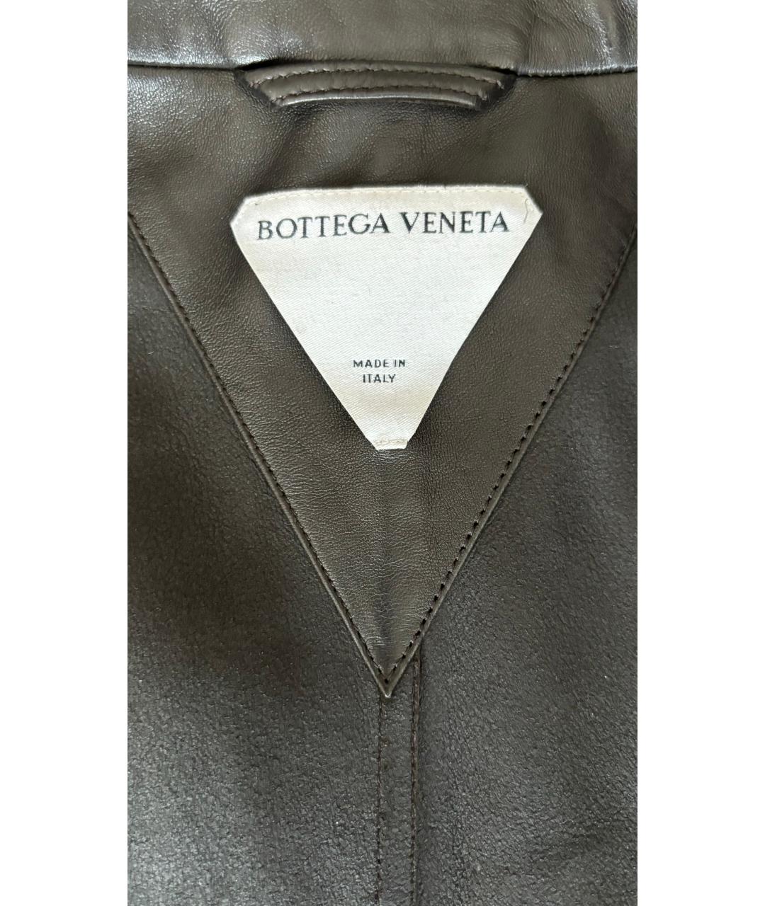 BOTTEGA VENETA Черное кожаное пальто, фото 5