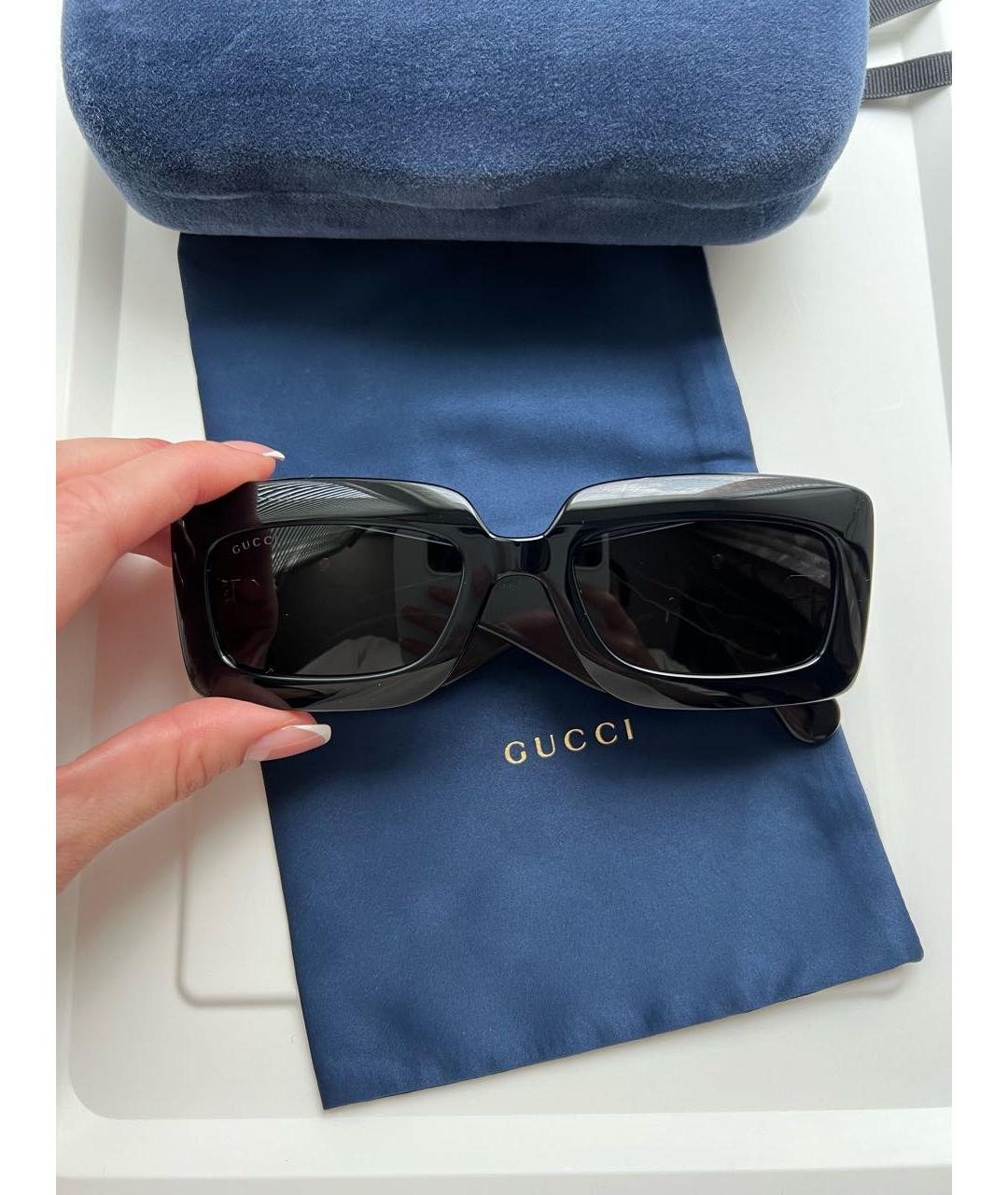 GUCCI Черные пластиковые солнцезащитные очки, фото 8