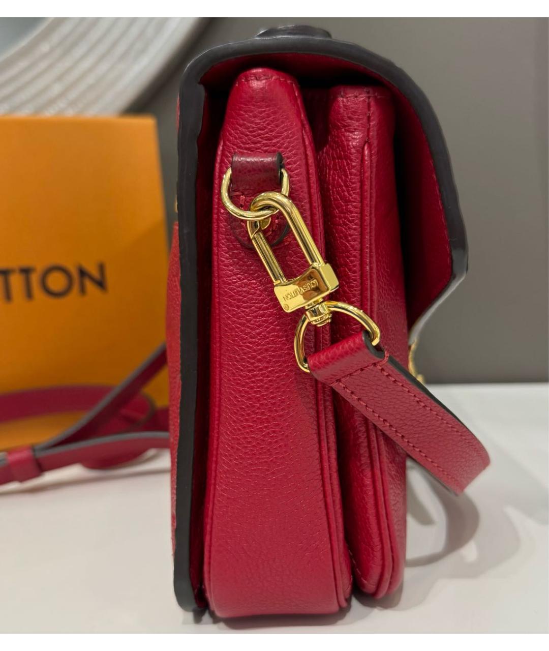 LOUIS VUITTON Красная кожаная сумка через плечо, фото 5