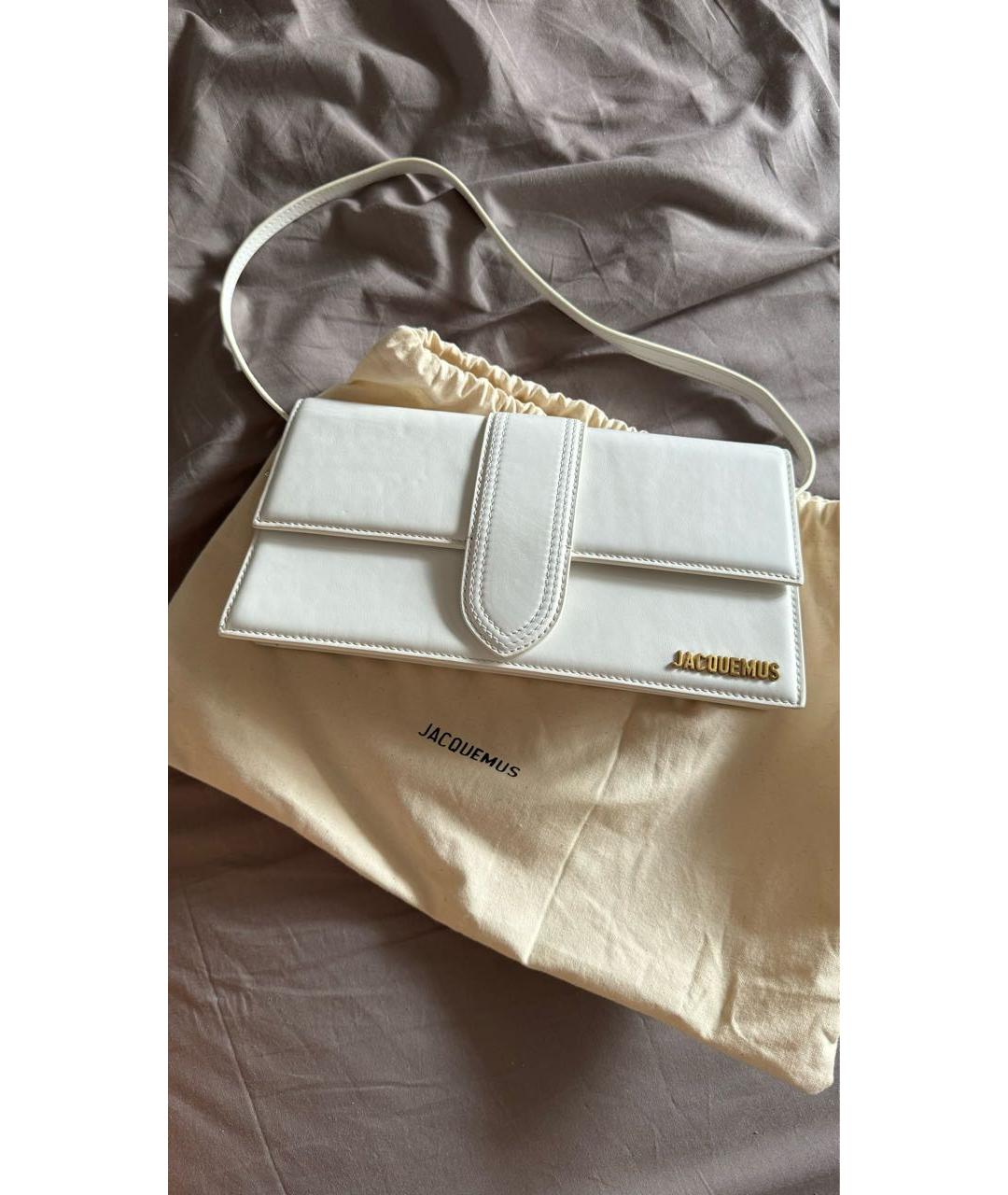 JACQUEMUS Белая кожаная сумка через плечо, фото 8