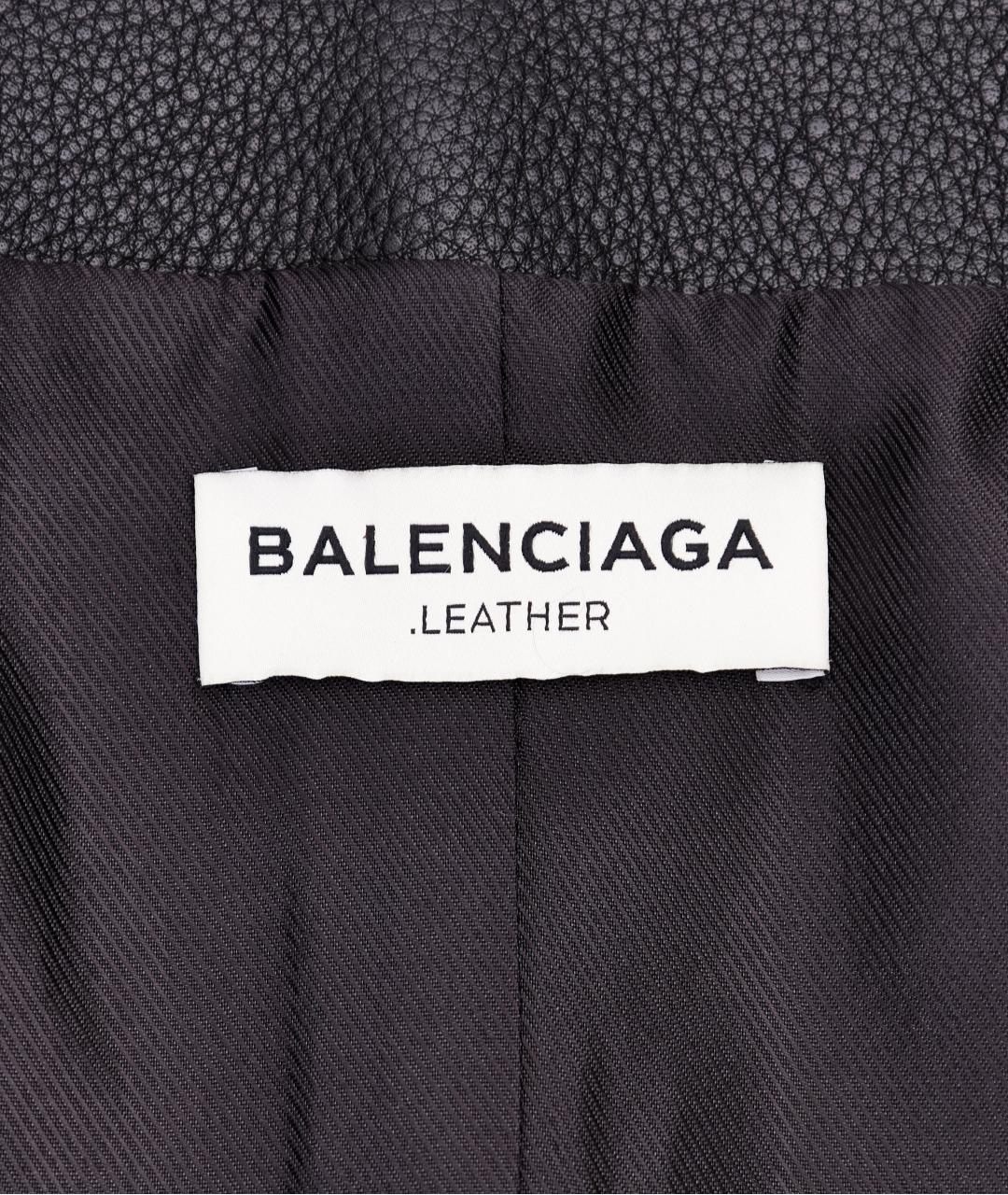 BALENCIAGA Черная кожаная куртка, фото 6