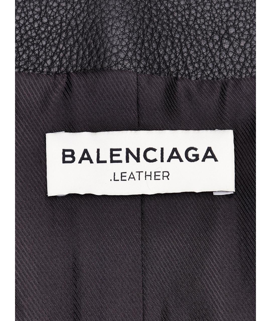 BALENCIAGA Черная кожаная куртка, фото 9