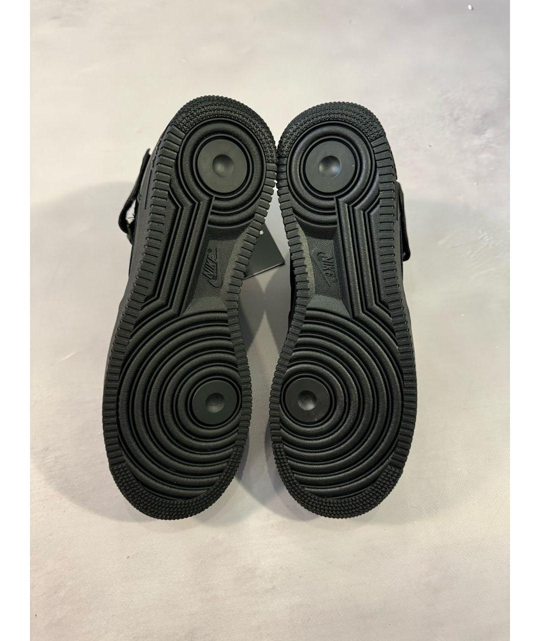 NIKE Черные кожаные высокие кроссовки / кеды, фото 3