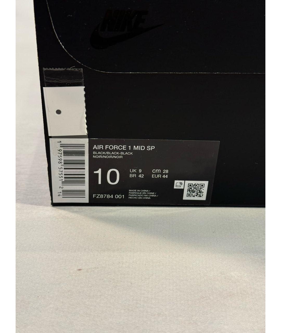 NIKE Черные кожаные высокие кроссовки / кеды, фото 8