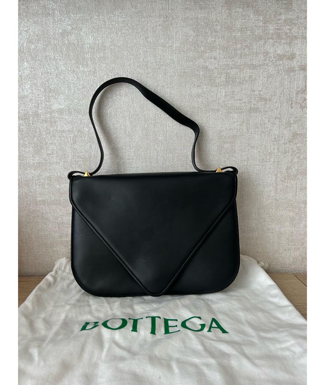 BOTTEGA VENETA Черная кожаная сумка через плечо, фото 2