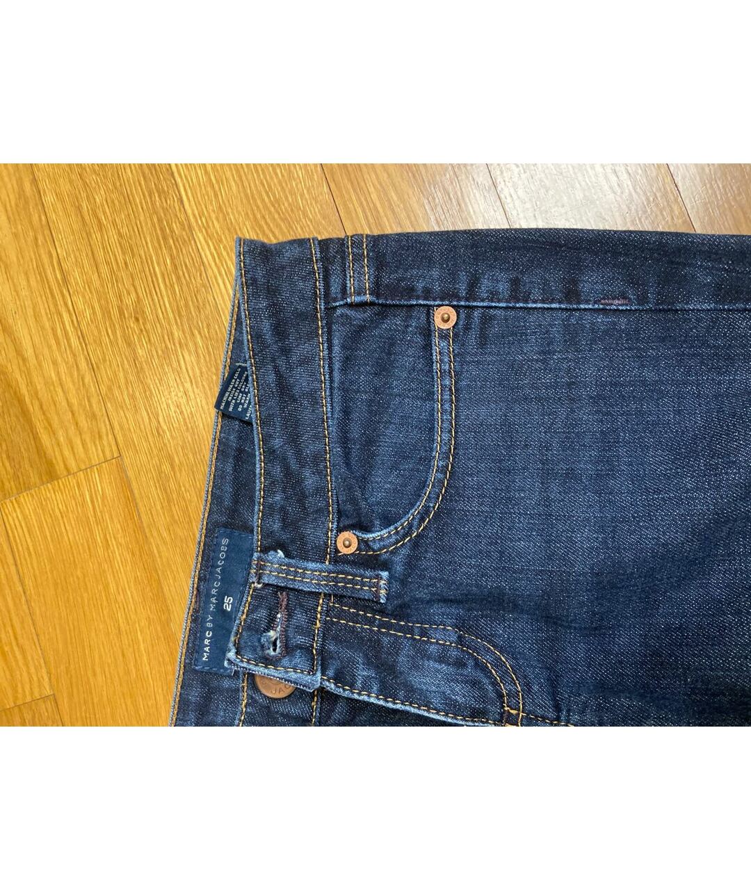 MARC JACOBS Синие хлопковые прямые джинсы, фото 4