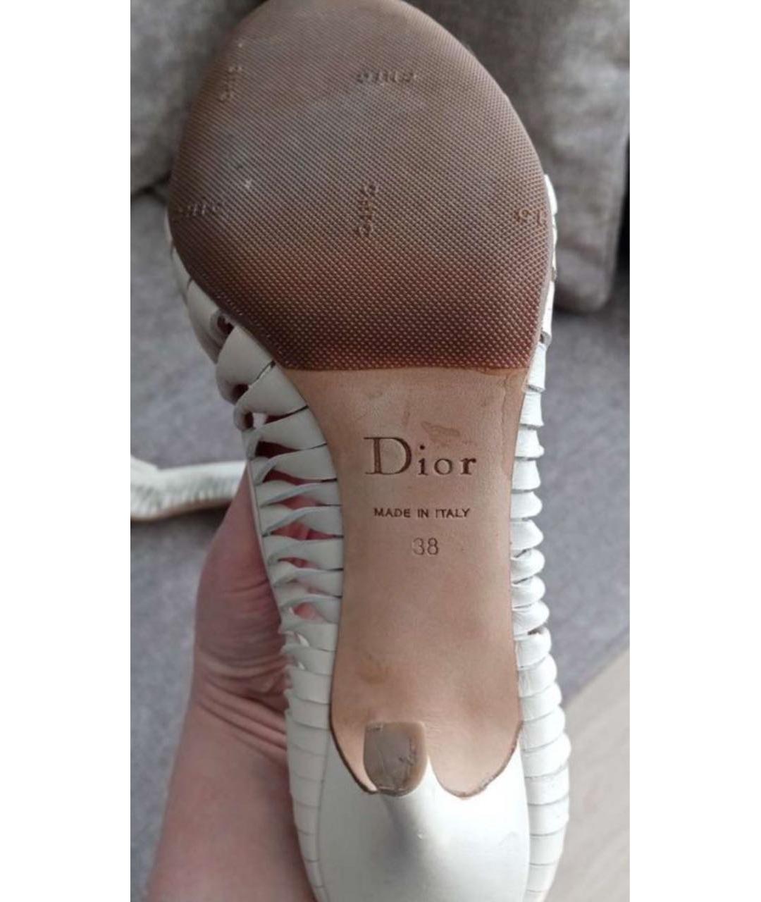 CHRISTIAN DIOR Белые кожаные туфли, фото 6