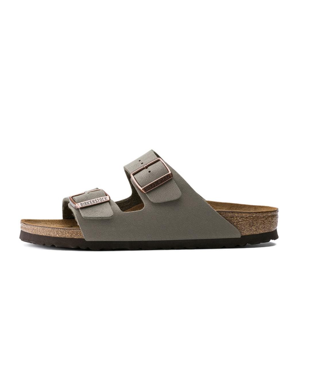 BIRKENSTOCK Коричневые сандалии из искусственной кожи, фото 6