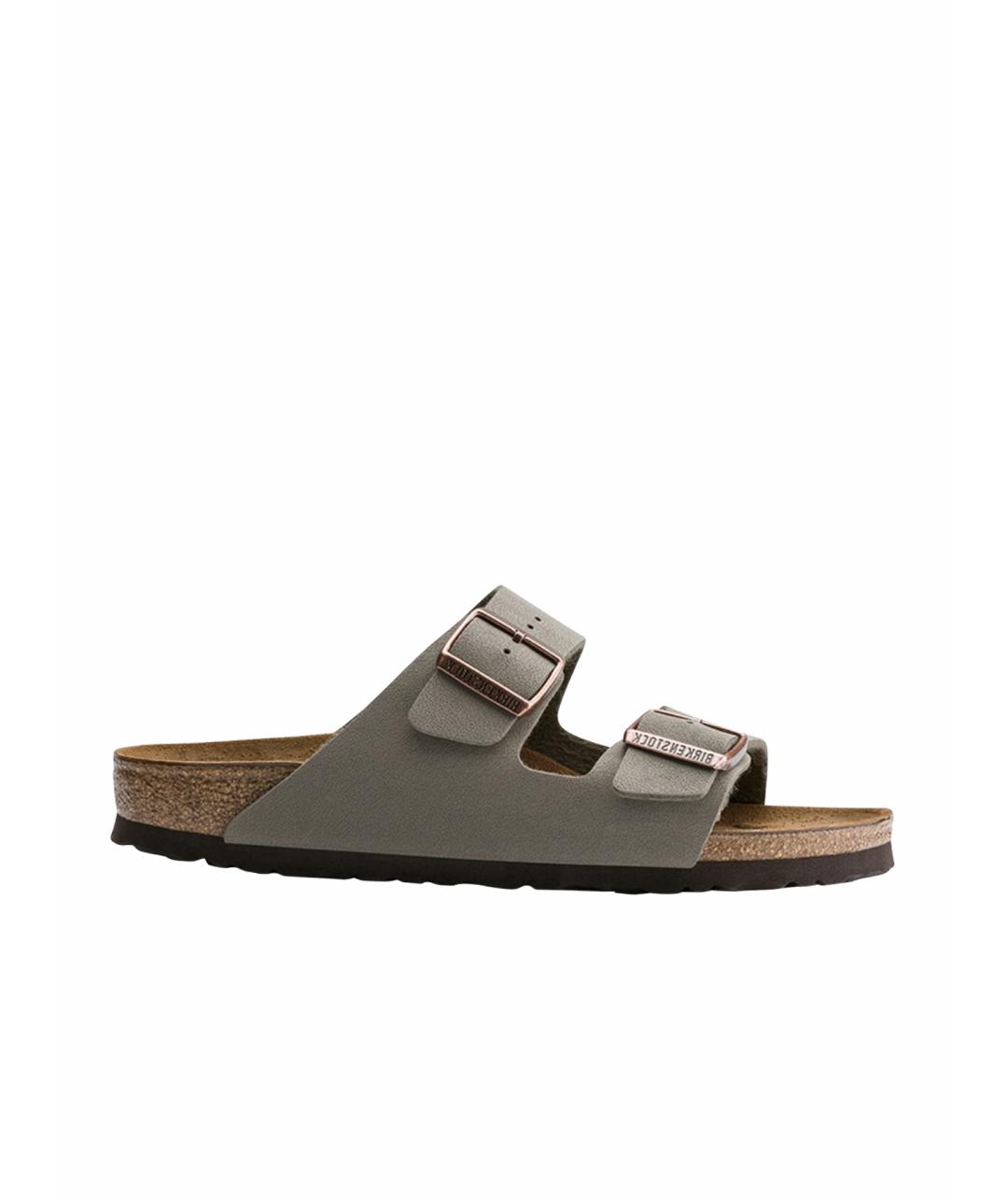 BIRKENSTOCK Коричневые сандалии из искусственной кожи, фото 1