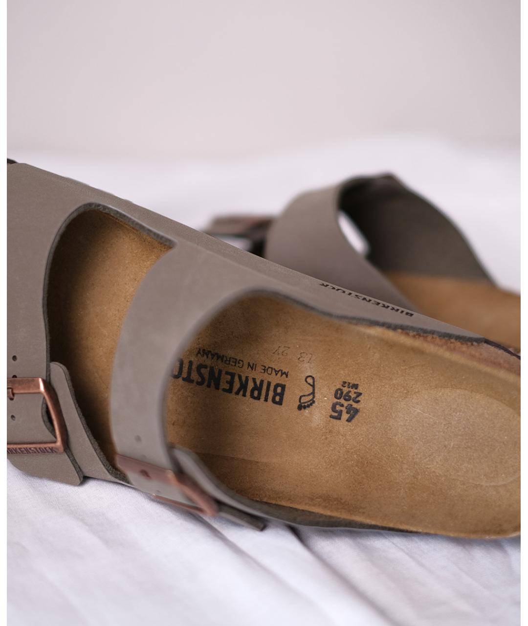 BIRKENSTOCK Коричневые сандалии из искусственной кожи, фото 5