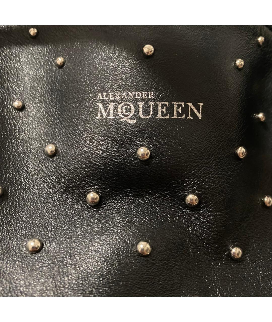 ALEXANDER MCQUEEN Черная кожаная сумка тоут, фото 6