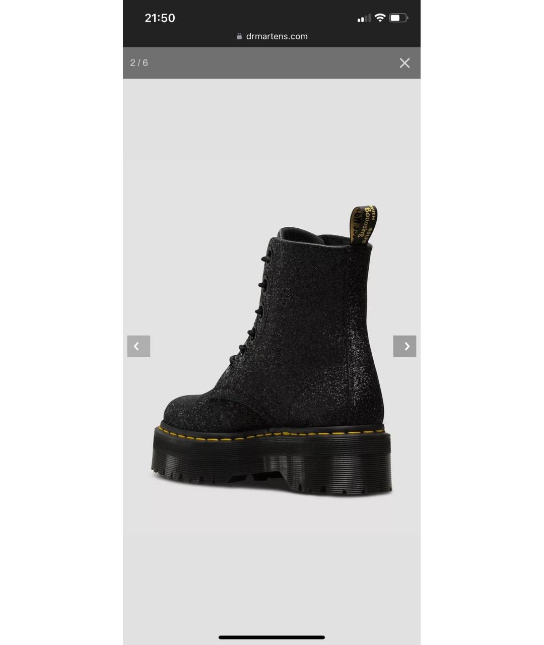 DR. MARTENS Черные текстильные ботинки, фото 3