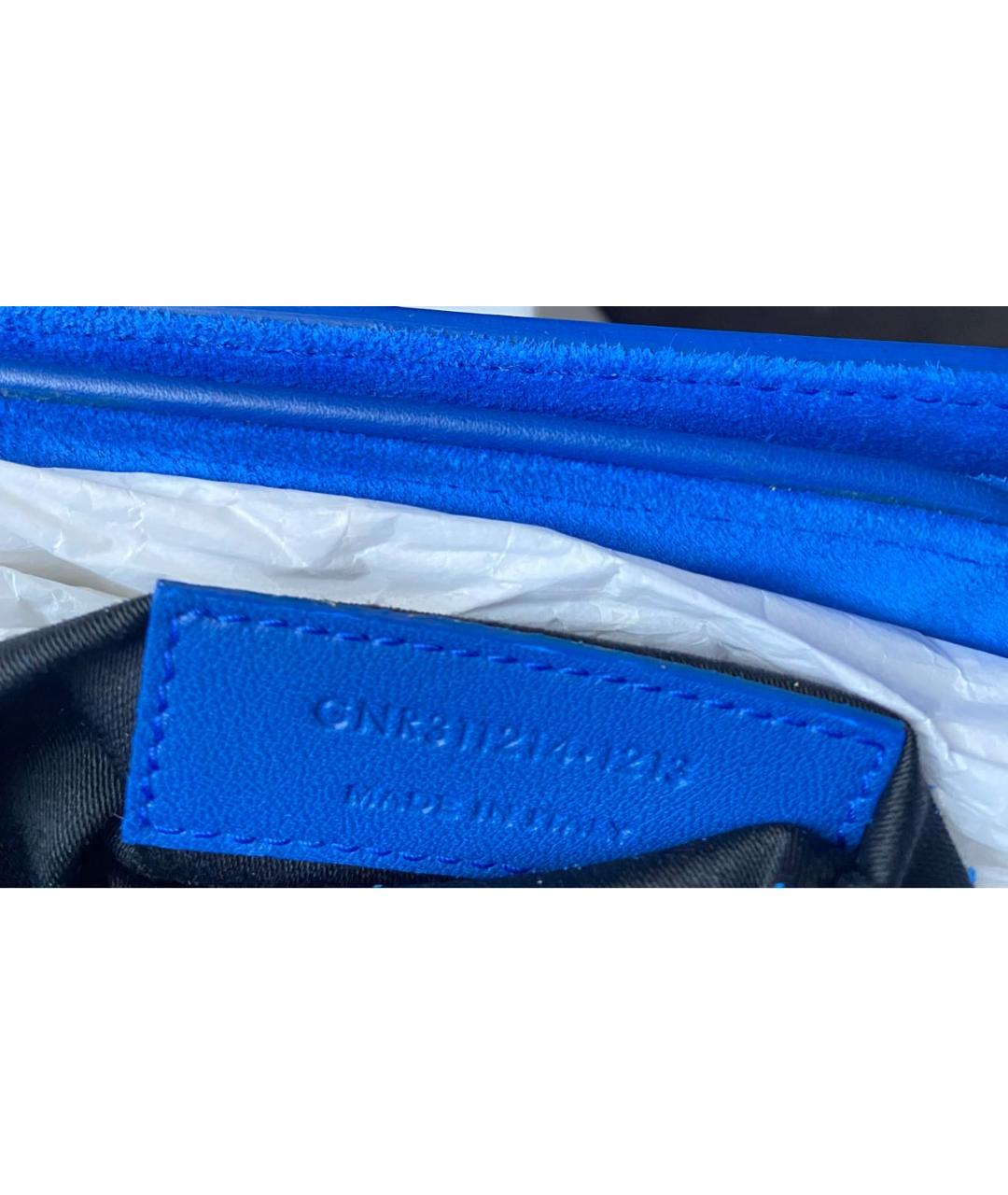 SAINT LAURENT Синяя кожаная сумка через плечо, фото 4