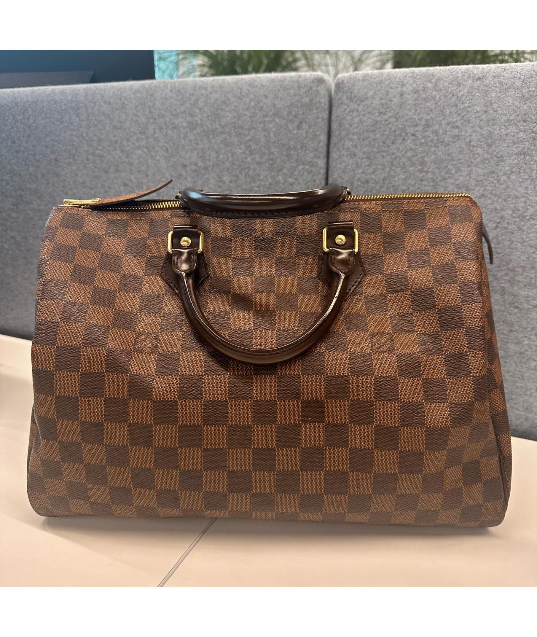 LOUIS VUITTON Коричневая кожаная сумка тоут, фото 2