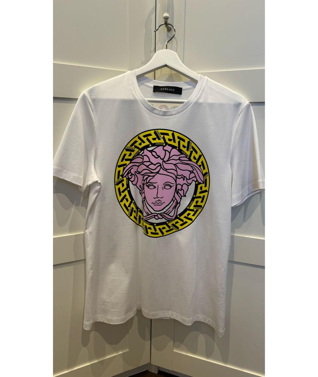 VERSACE Белая хлопковая футболка, фото 8