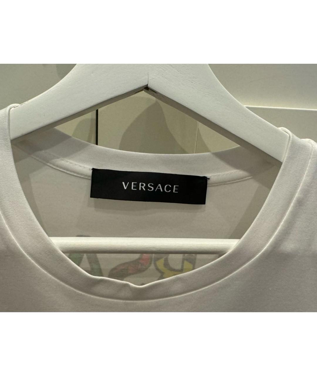 VERSACE Белая хлопковая футболка, фото 6