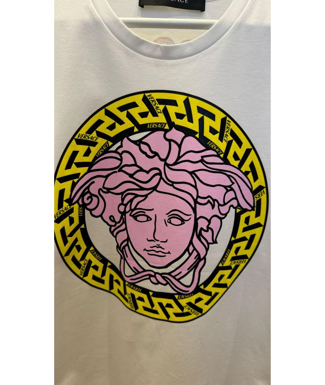 VERSACE Белая хлопковая футболка, фото 5