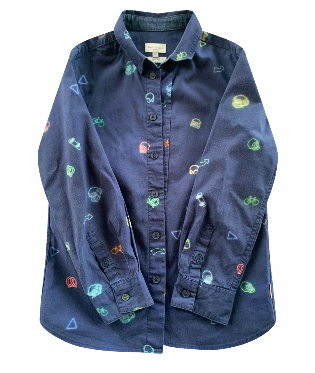 PAUL SMITH Темно-синяя хлопковая детская рубашка, фото 1