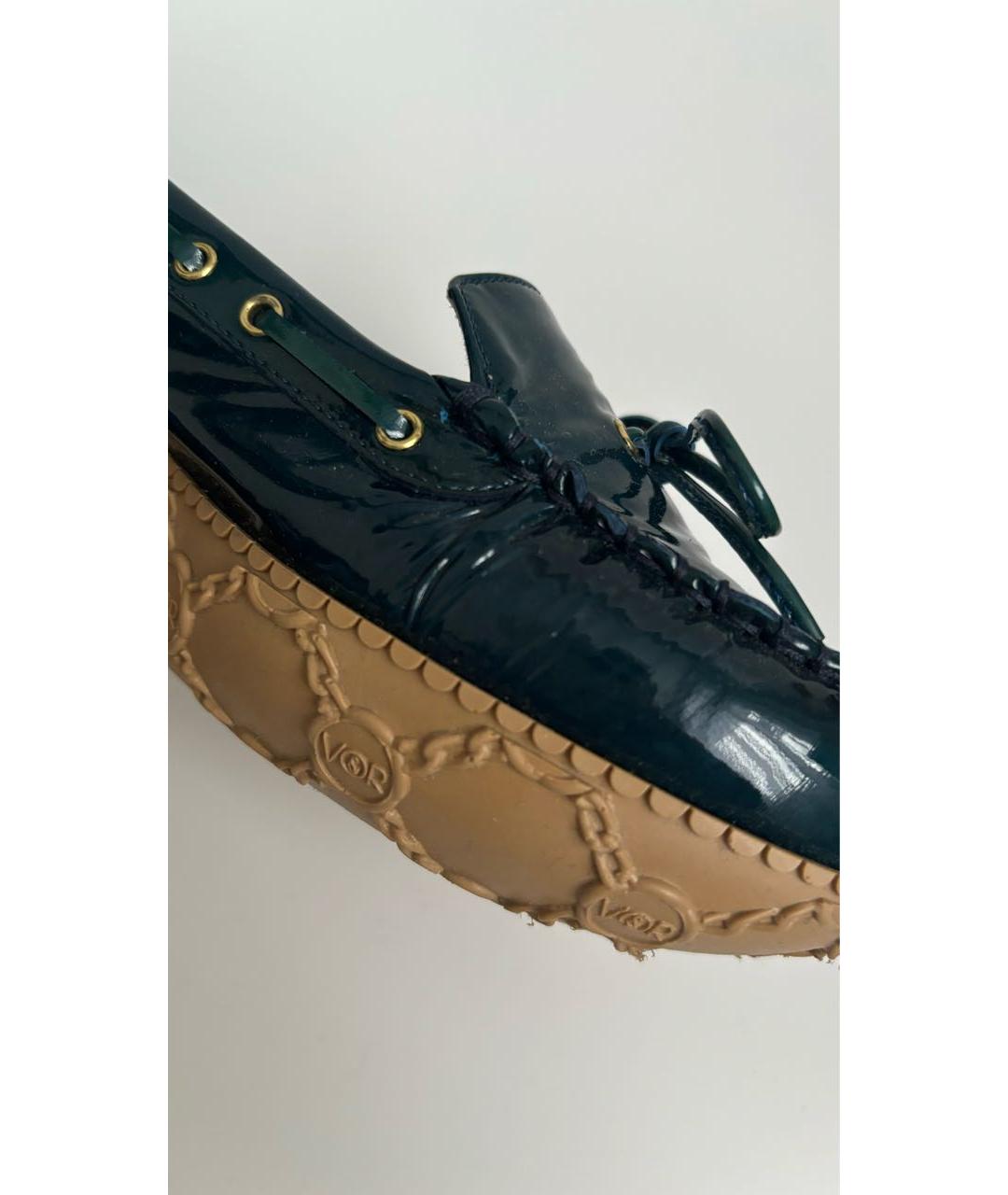 VICTOR AND ROLF Темно-синие лоферы из лакированной кожи, фото 7