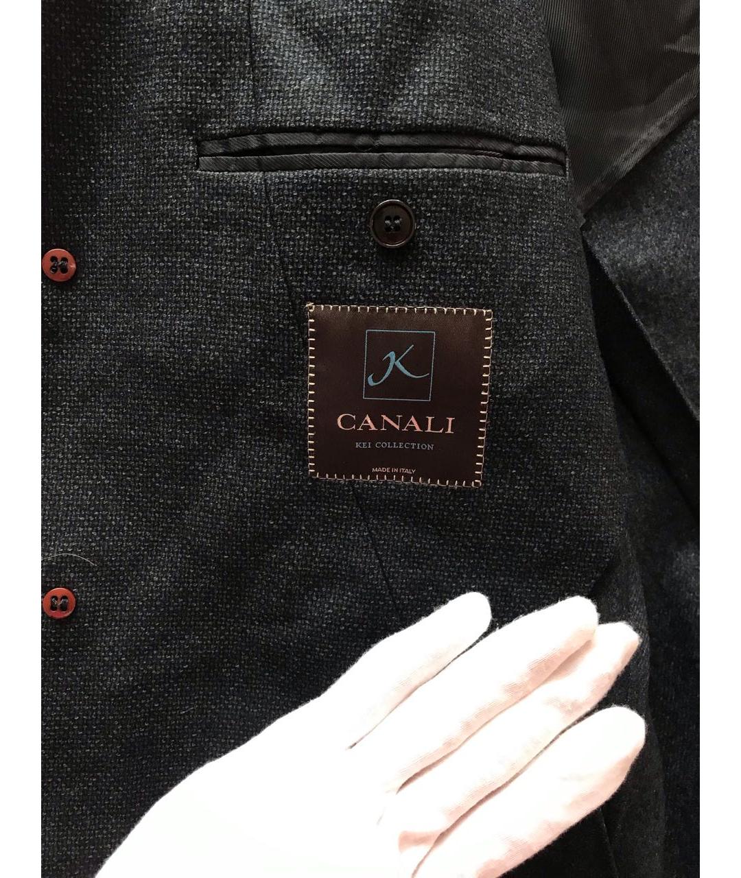 CANALI Темно-синее шерстяное пальто, фото 7