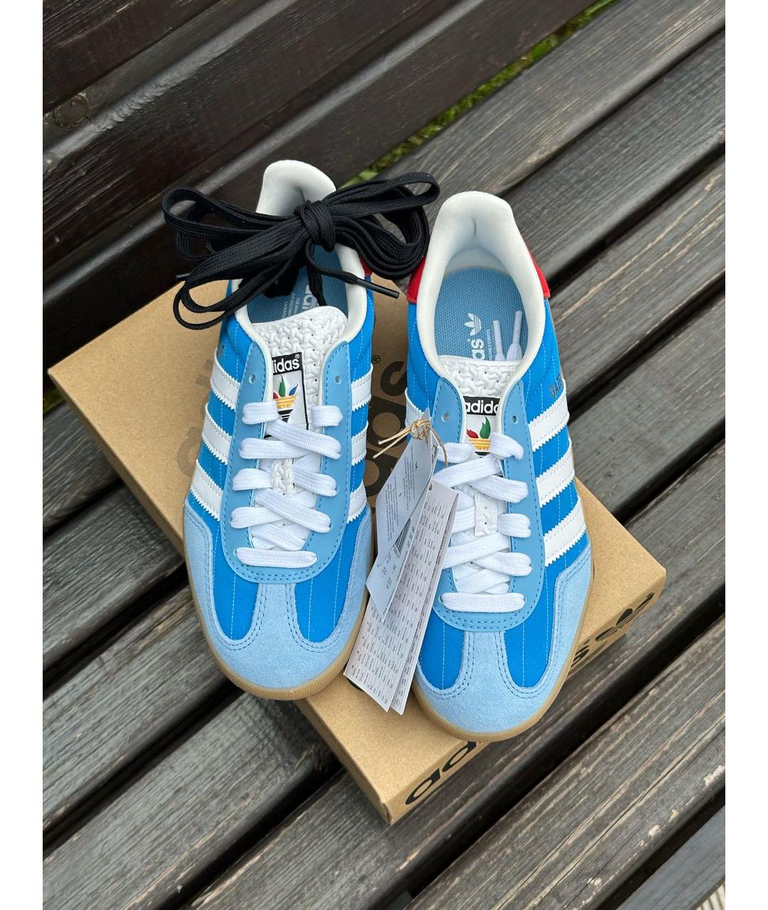 ADIDAS Голубые текстильные кроссовки, фото 5