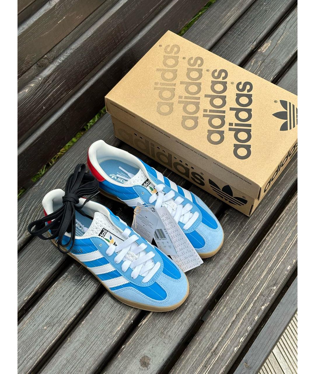 ADIDAS Голубые текстильные кроссовки, фото 3