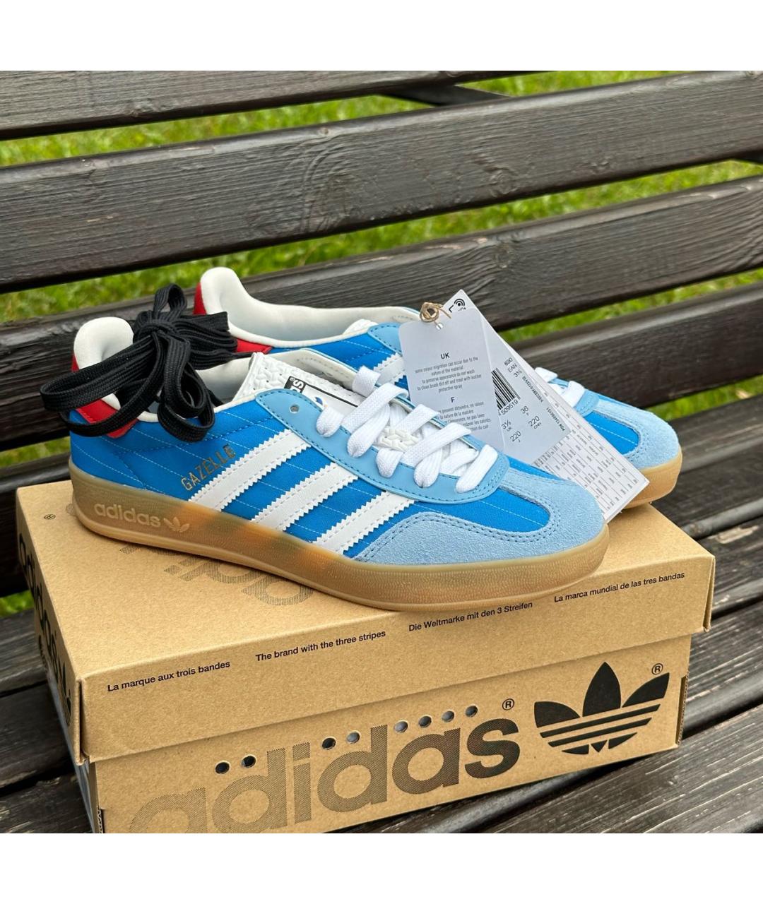 ADIDAS Голубые текстильные кроссовки, фото 6