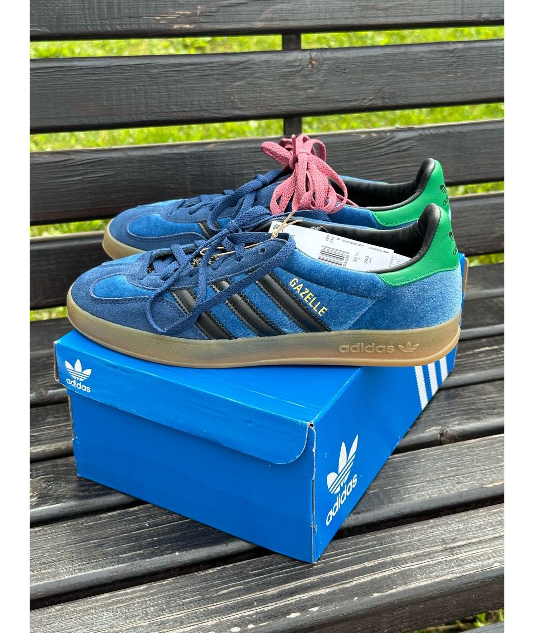 ADIDAS Синие бархатные кроссовки, фото 2