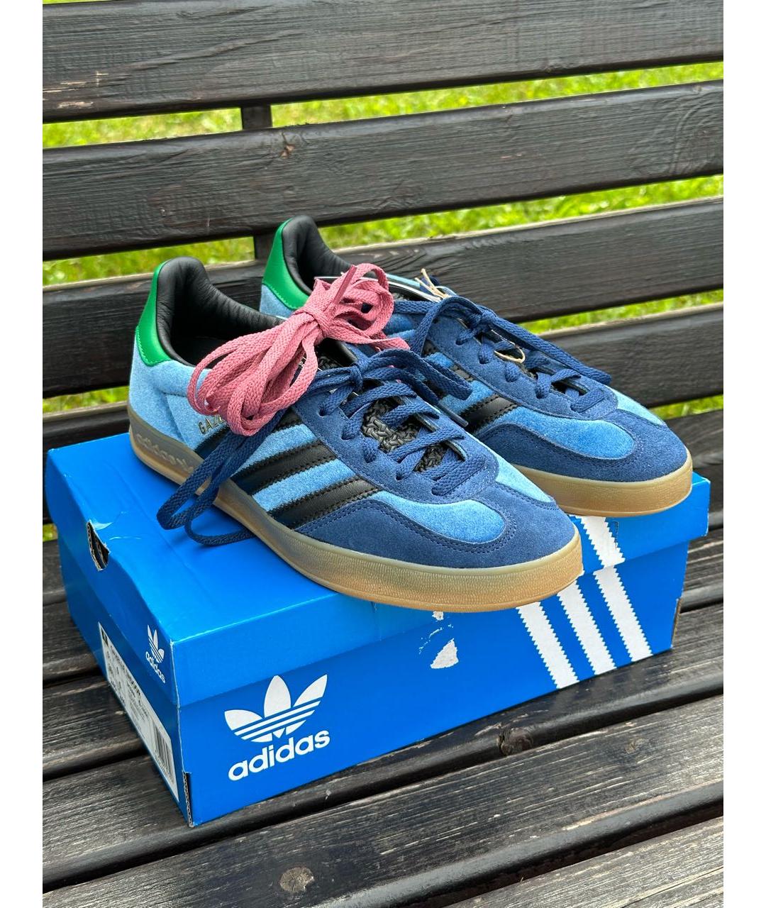 ADIDAS Синие бархатные кроссовки, фото 3