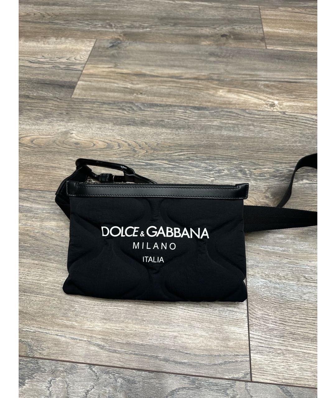 DOLCE&GABBANA Черная тканевая сумка на плечо, фото 2