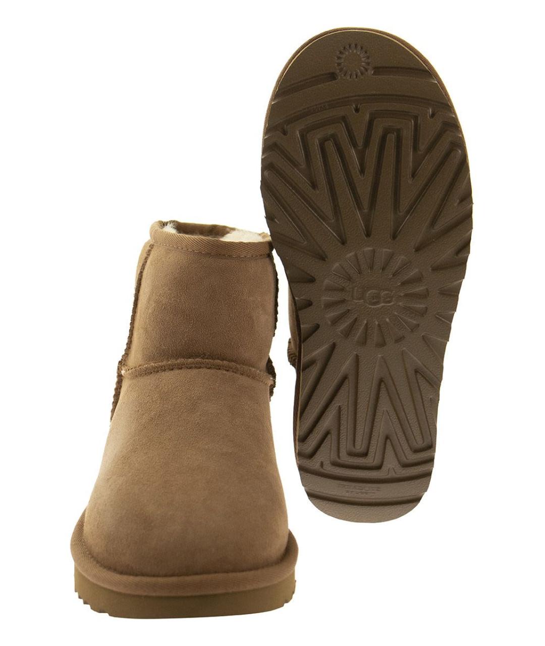 UGG AUSTRALIA Бежевые кожаные ботинки, фото 5