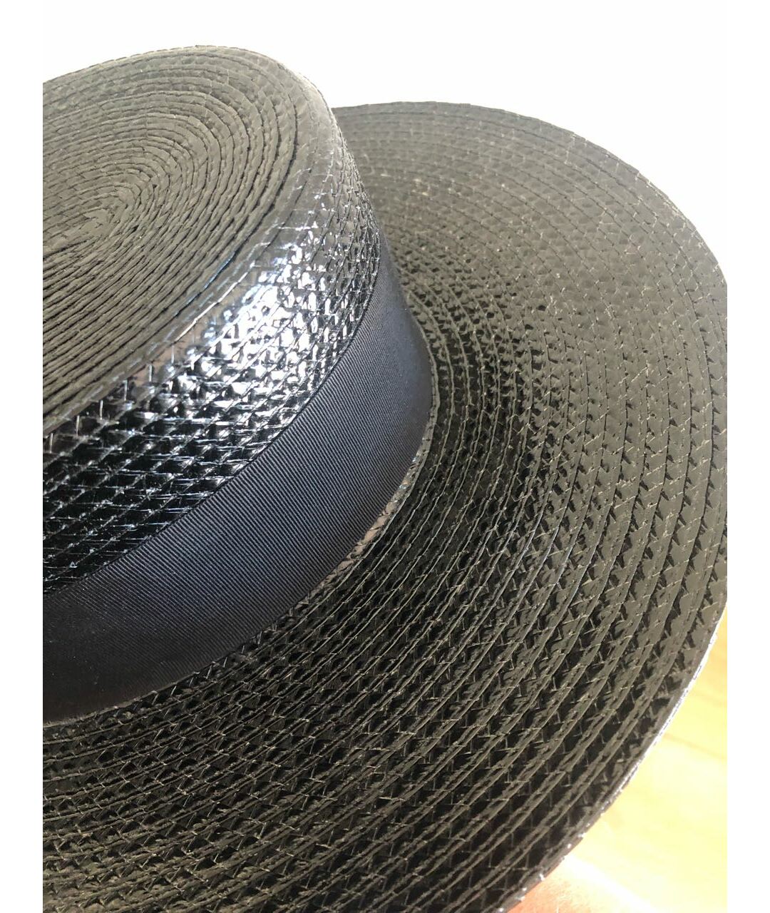 SAINT LAURENT Черная соломенная шляпа, фото 4