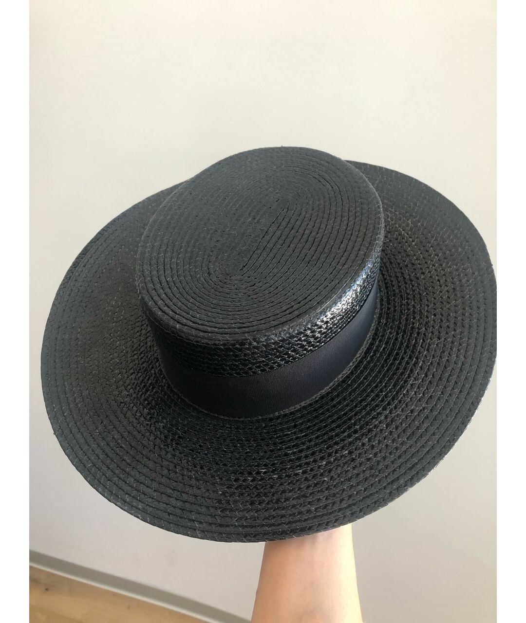 SAINT LAURENT Черная соломенная шляпа, фото 2