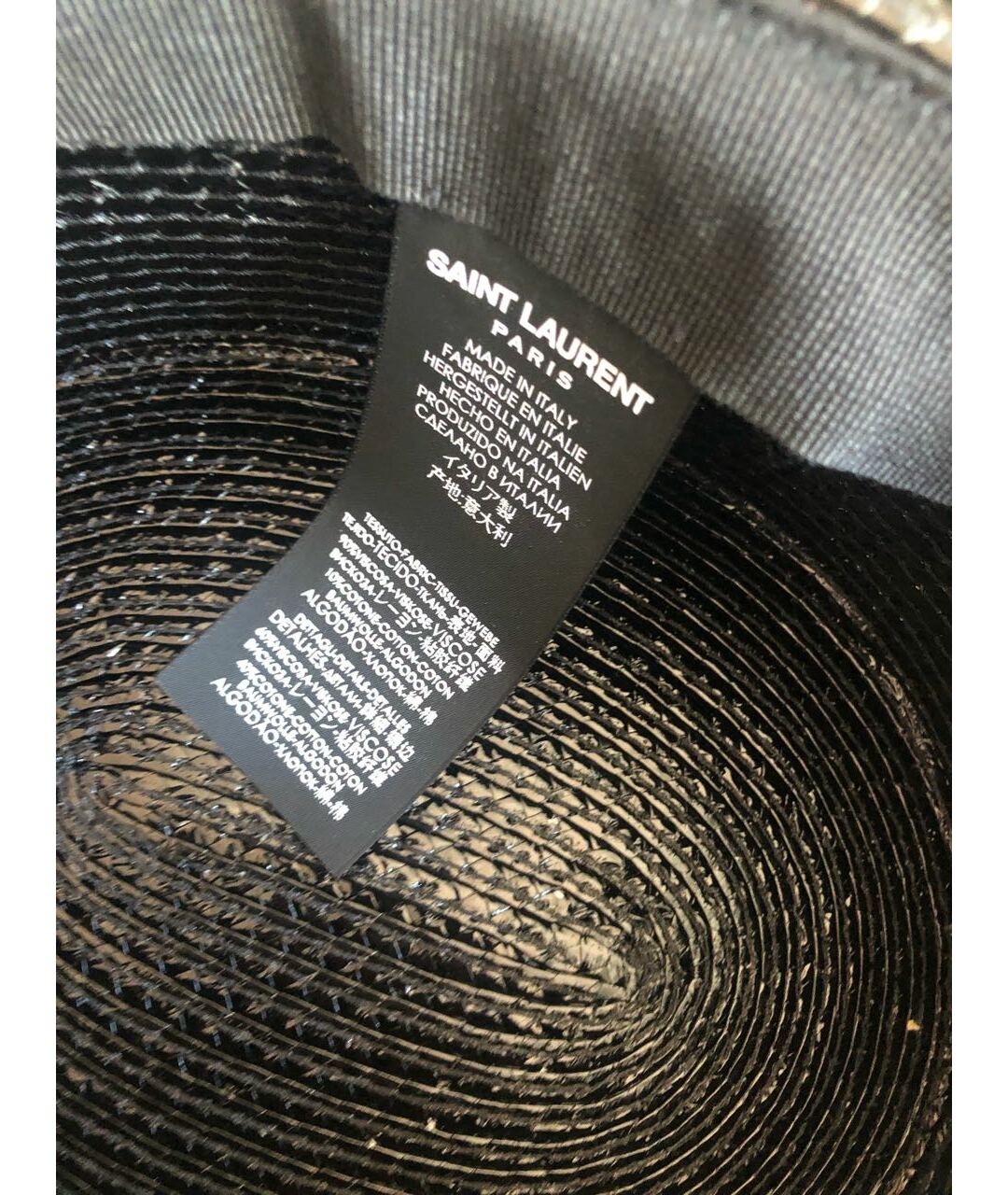 SAINT LAURENT Черная соломенная шляпа, фото 6