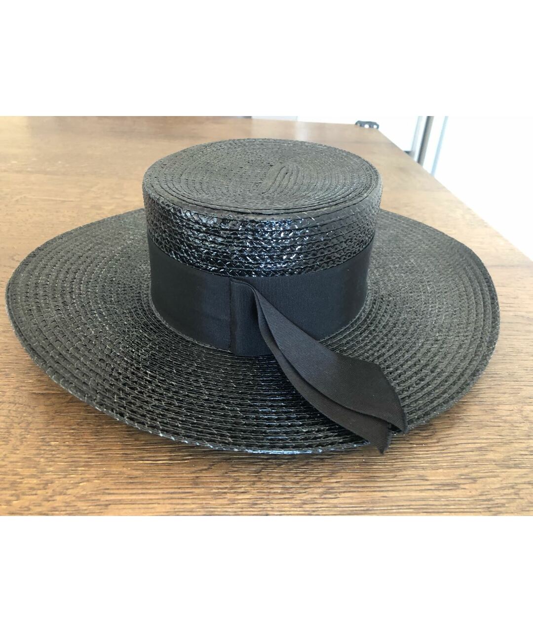 SAINT LAURENT Черная соломенная шляпа, фото 3