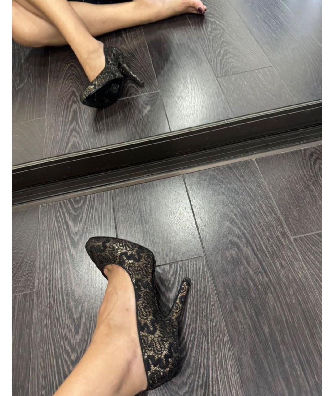 DOLCE&GABBANA Черные текстильные туфли, фото 5