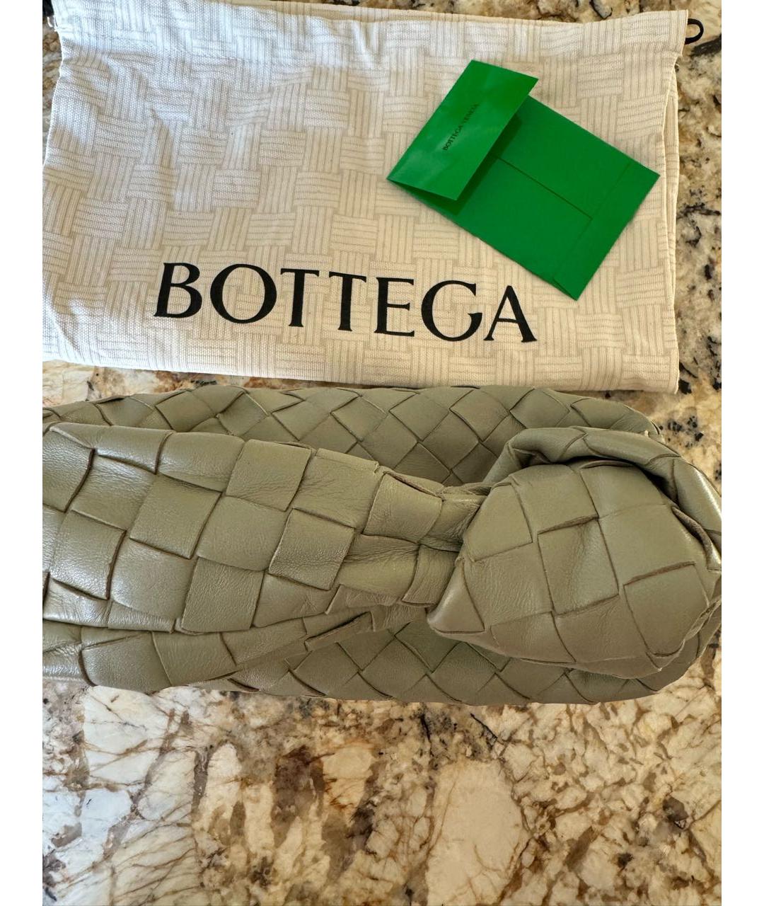 BOTTEGA VENETA Хаки кожаная сумка с короткими ручками, фото 5