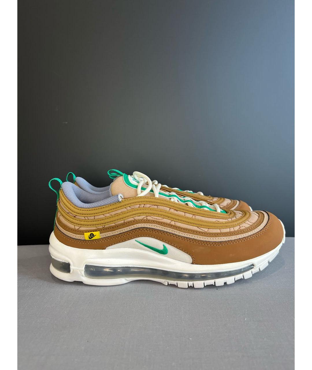 NIKE Коричневые нубуковые низкие кроссовки / кеды, фото 7