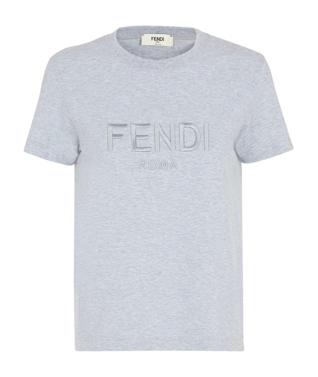 FENDI Серая хлопковая футболка, фото 1