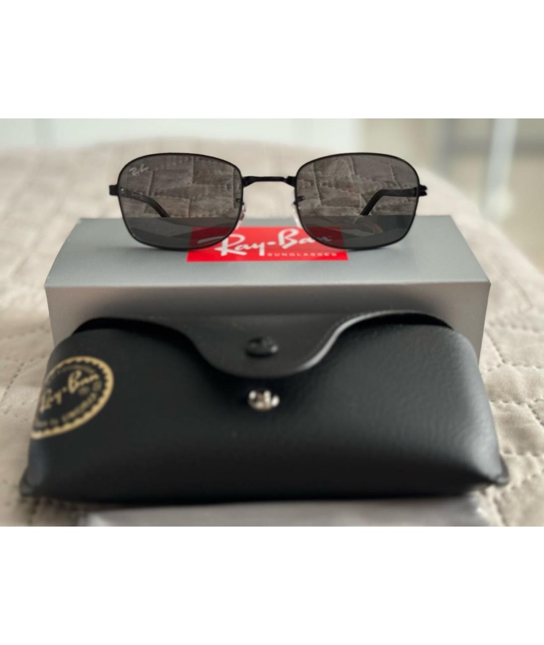 RAY BAN Черные металлические солнцезащитные очки, фото 8