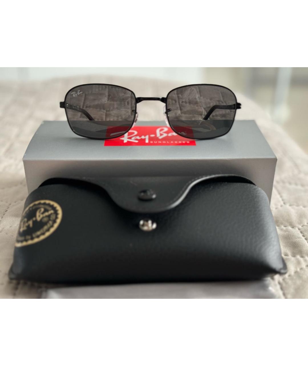 RAY BAN Черные металлические солнцезащитные очки, фото 5