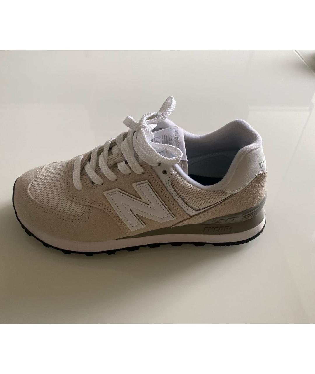 NEW BALANCE Бежевые замшевые кроссовки, фото 6