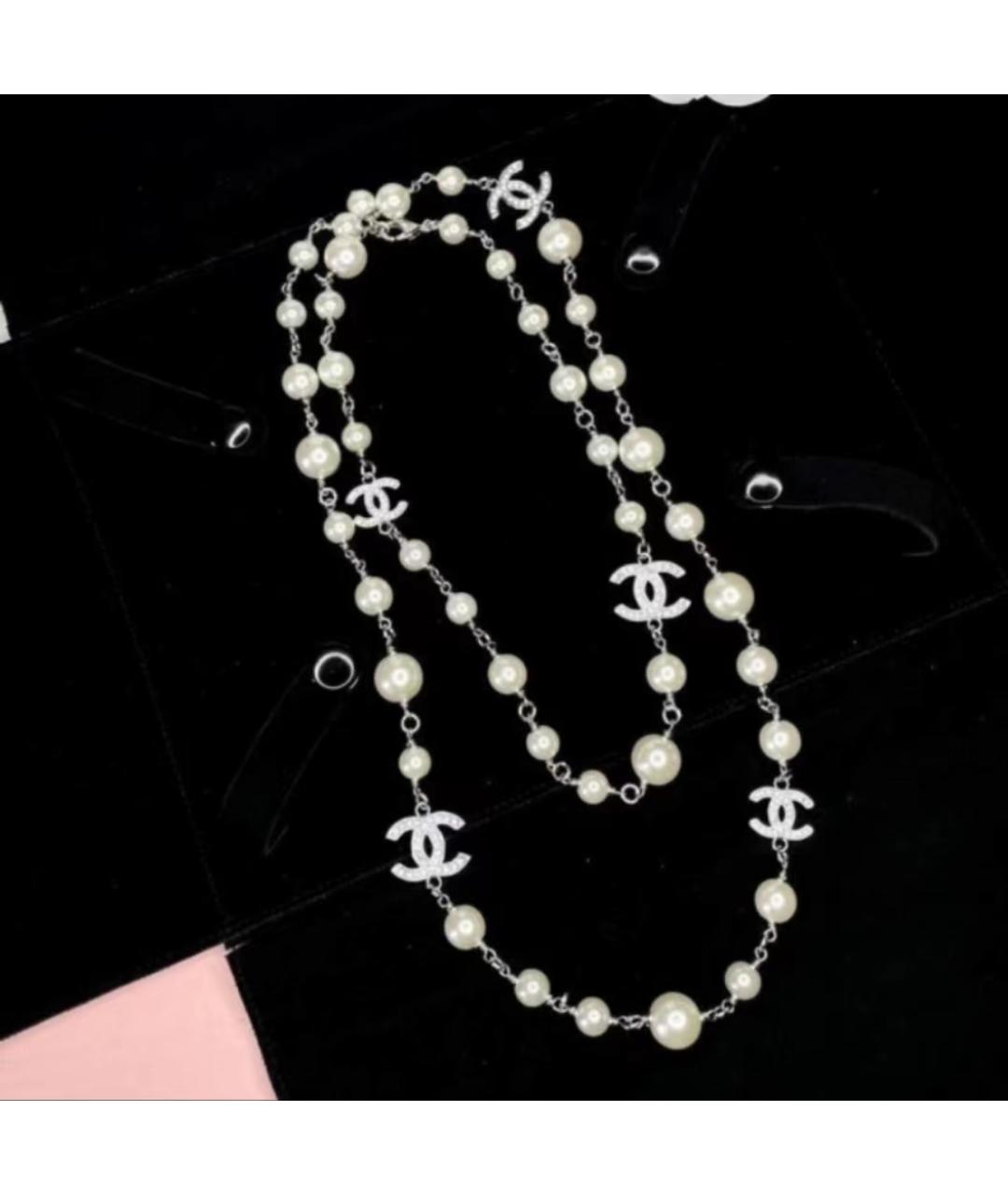 CHANEL Серебряное жемчужное колье, фото 8