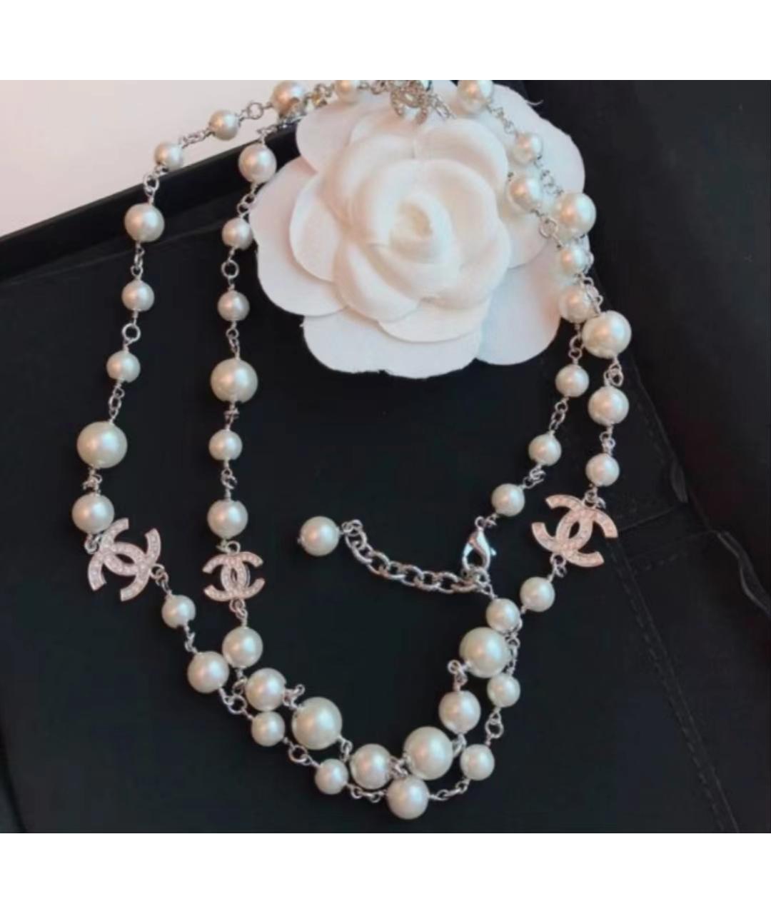 CHANEL Серебряное жемчужное колье, фото 5