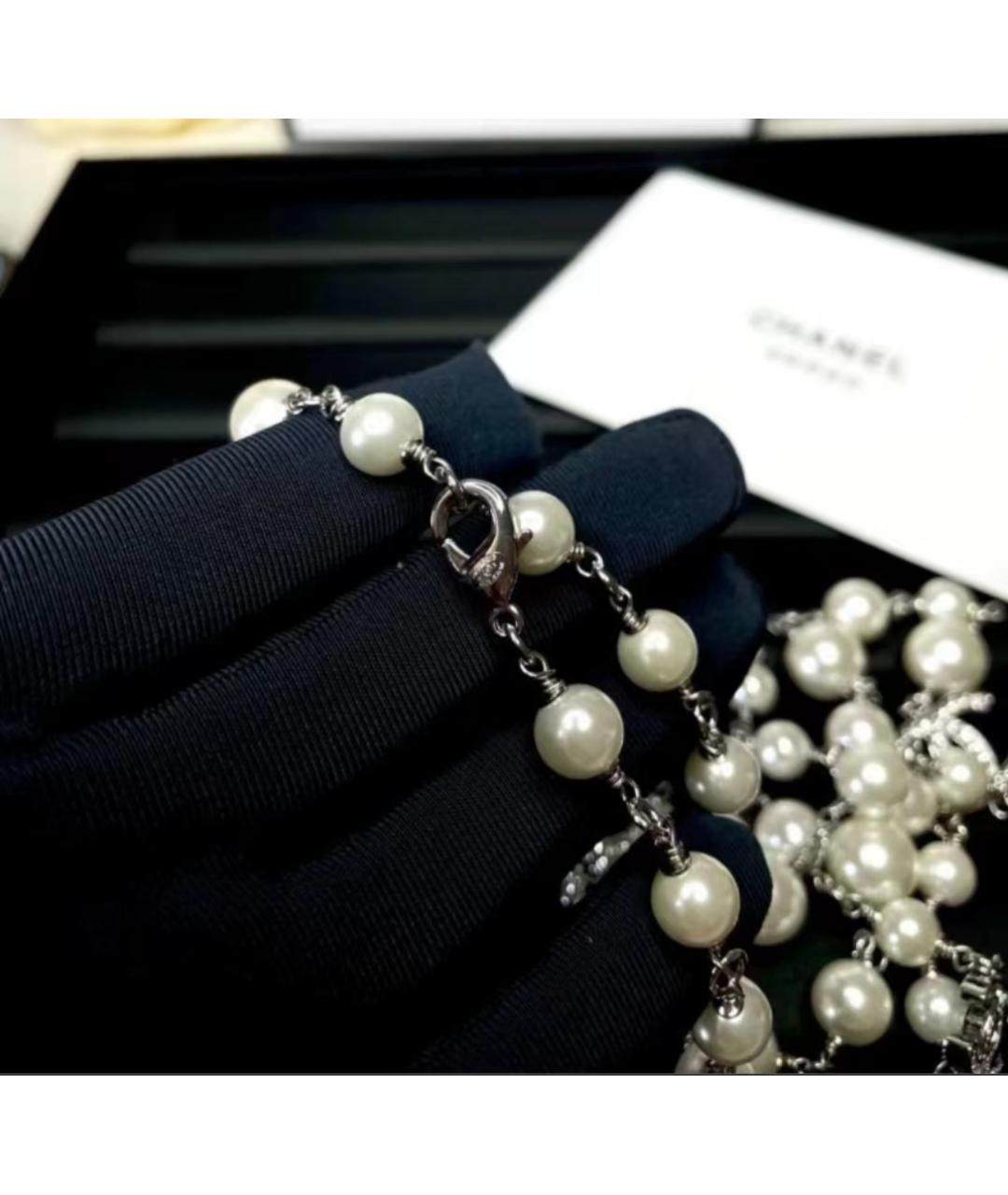 CHANEL Серебряное жемчужное колье, фото 4