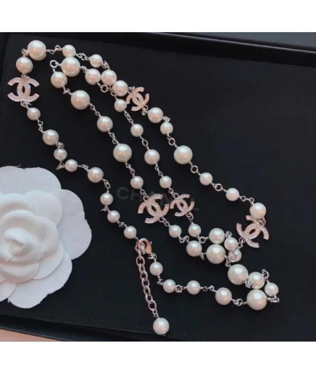 CHANEL Серебряное жемчужное колье, фото 2