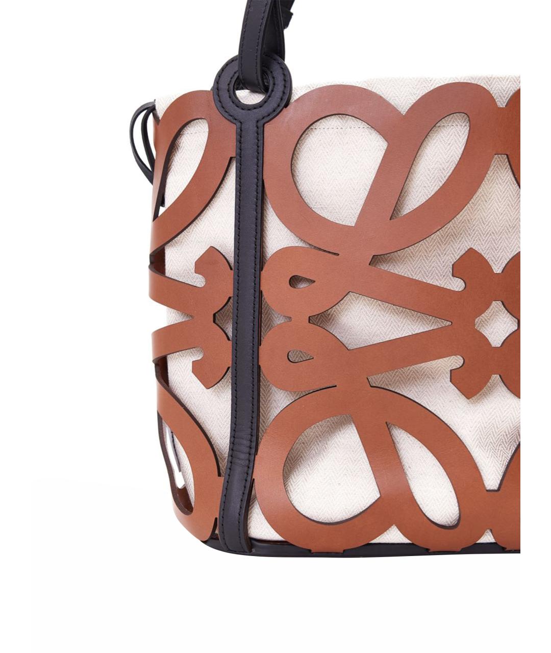 LOEWE Коричневая кожаная сумка через плечо, фото 4